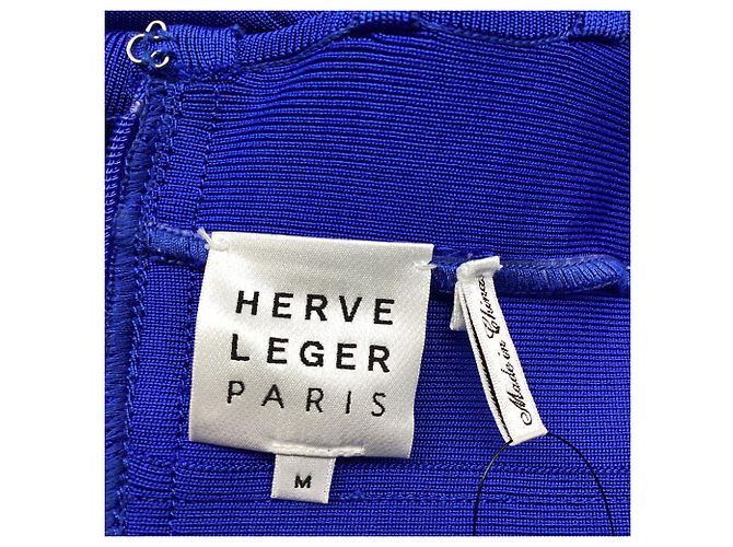 Mini abito con spalline Herve Leger in rayon blu - vista 9