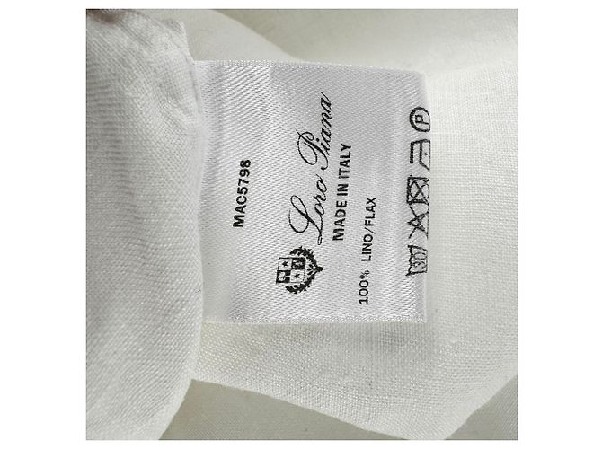 Camisa de botones Loro Piana en lino blanco - vista 5