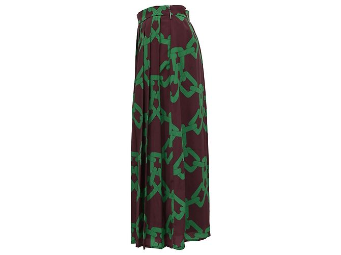 MSGM Plissierter Midi-Rock mit Kettenprint aus multicolorigem Polyester Mehrfarben - Ansicht 2