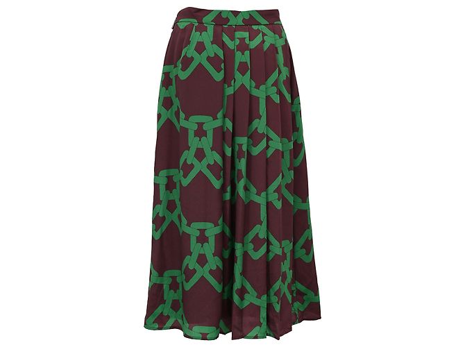 MSGM Plissierter Midi-Rock mit Kettenprint aus multicolorigem Polyester Mehrfarben - Ansicht 3
