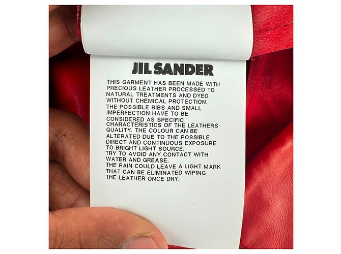 Falda Maxi Jil Sander de cuero rojo Roja - vista 11