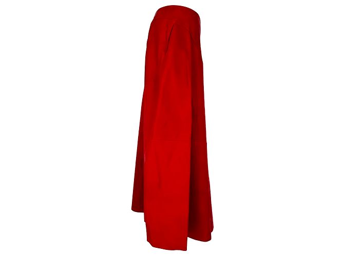 Falda Maxi Jil Sander de cuero rojo Roja - vista 2