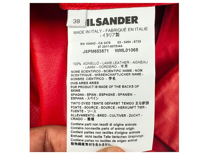 Falda Maxi Jil Sander de cuero rojo Roja - vista 8