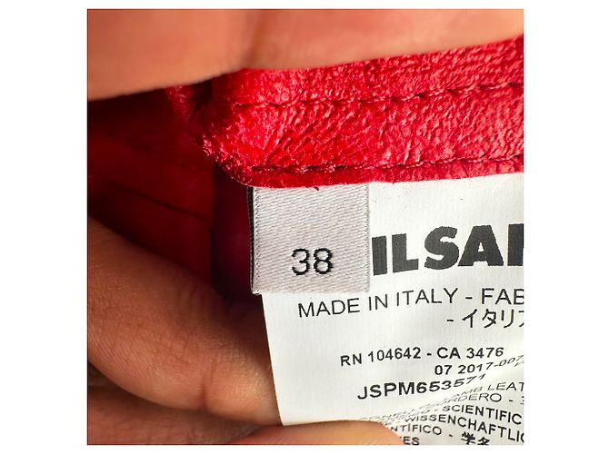 Falda Maxi Jil Sander de cuero rojo Roja - vista 9