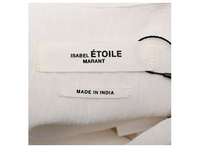 Isabel Marant Etoile Falda midi Isabel Marant Étoile de algodón blanco con ribete de encaje bordado Crudo - vista 4