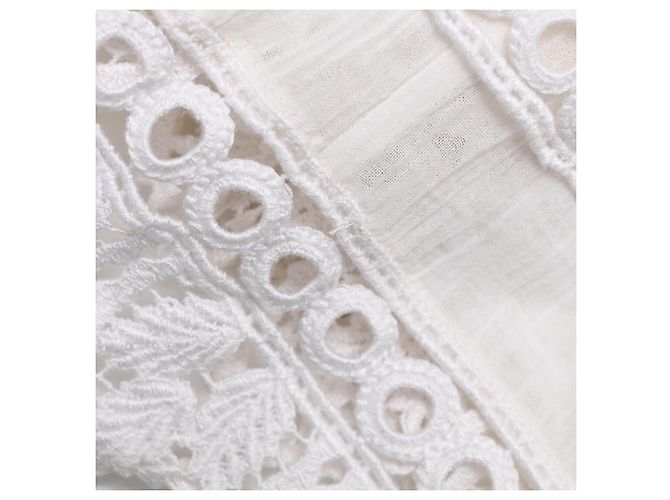 Isabel Marant Etoile Falda midi Isabel Marant Étoile de algodón blanco con ribete de encaje bordado Crudo - vista 7