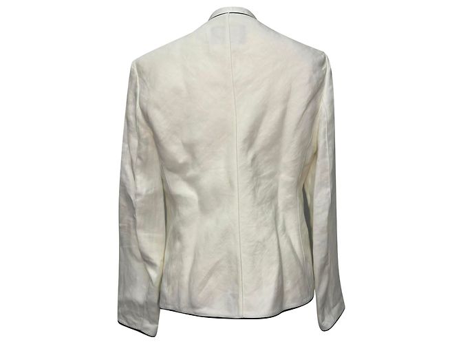 Blazer con aplicaciones Giorgio Armani en lino blanco - vista 3