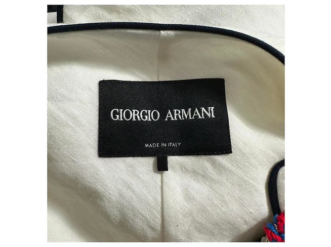 Blazer con aplicaciones Giorgio Armani en lino blanco - vista 5