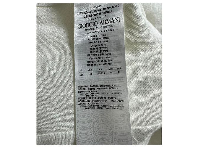 Blazer con aplicaciones Giorgio Armani en lino blanco - vista 6