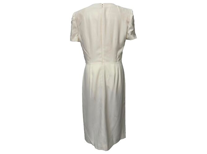 Abito midi a maniche corte Alexander Mcqueen in viscosa bianca Bianco - vista 3