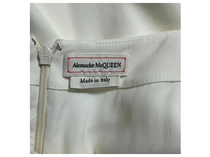 Abito midi a maniche corte Alexander Mcqueen in viscosa bianca Bianco - vista 4