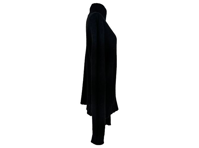 Ann Demeulemeester Rollkragenpullover aus schwarzer Wolle - Ansicht 2