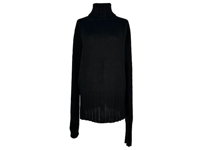 Ann Demeulemeester Rollkragenpullover aus schwarzer Wolle - Ansicht 3