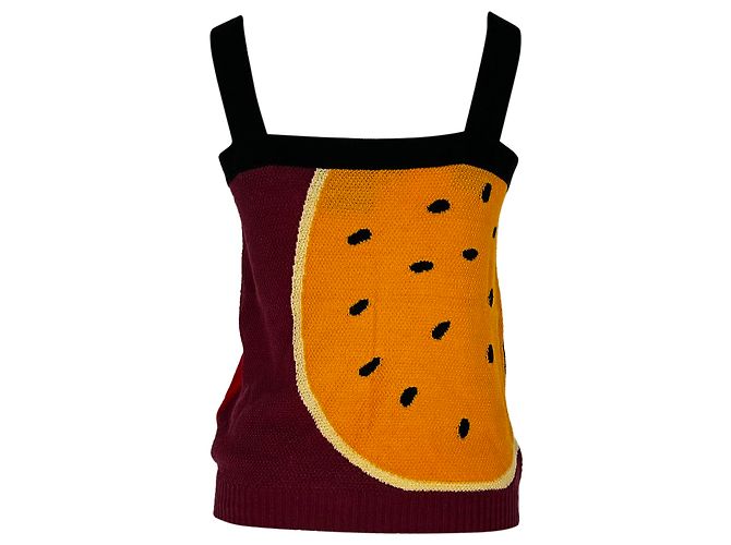 Canotta Intarsia Loewe Paula's Ibiza in lino multicolore - vista 3