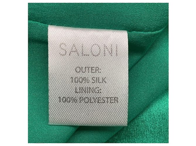 Autre Marque Mini abito Saloni in seta verde - vista 7