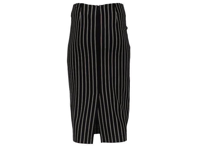 Falda lápiz de raya diplomática Max Mara en viscosa negra Negro - vista 3