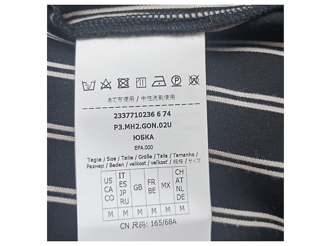 Falda lápiz de raya diplomática Max Mara en viscosa negra Negro - vista 6