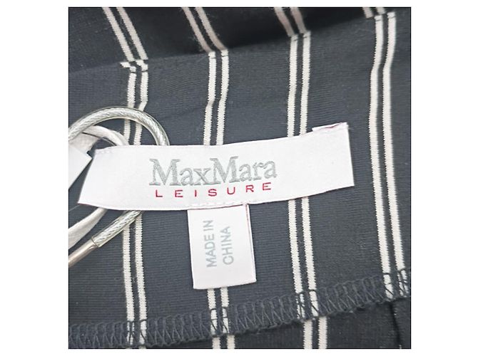 Falda lápiz de raya diplomática Max Mara en viscosa negra Negro - vista 7