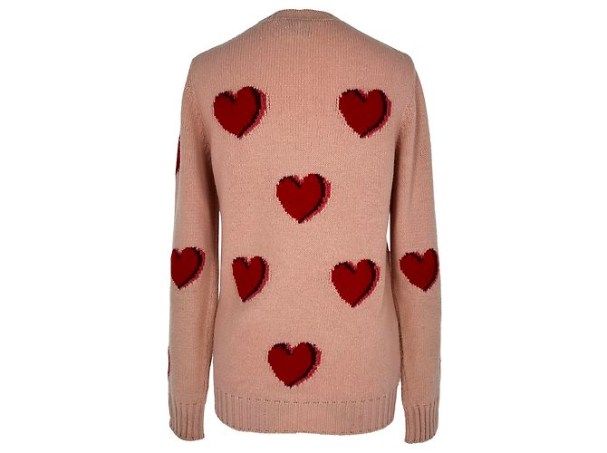 Prada Strickpullover mit Herz aus rosa Wolle Pink - Ansicht 3