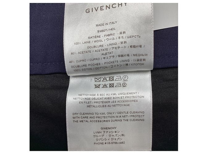 Givenchy gerade geschnittene Hose aus dunkelblauer Wolle Marineblau - Ansicht 3