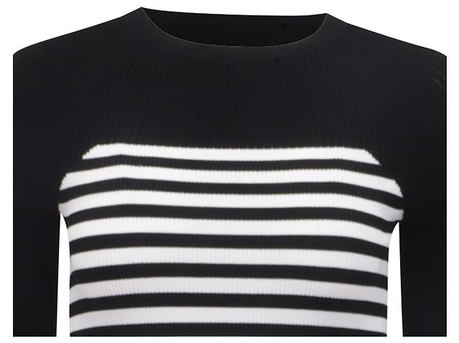 Max Mara Braies Stripe Bodice Rippstrickpullover aus schwarzer Viskose - Ansicht 2