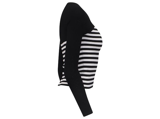 Max Mara Braies Stripe Bodice Rippstrickpullover aus schwarzer Viskose - Ansicht 3