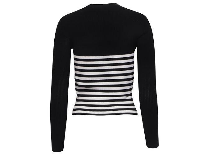 Max Mara Braies Stripe Bodice Rippstrickpullover aus schwarzer Viskose - Ansicht 4