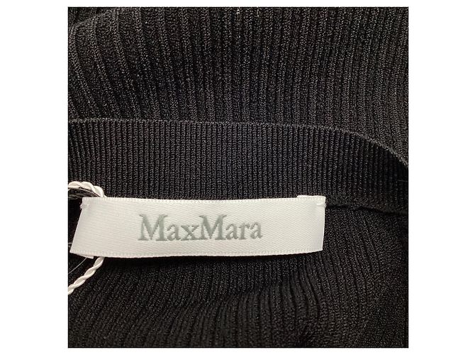 Max Mara Braies Stripe Bodice Rippstrickpullover aus schwarzer Viskose - Ansicht 8