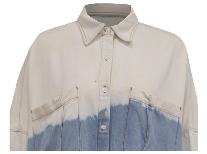 Dries Van Noten Tie-Dyed Button-Down Denim-Hemd aus multicolored Baumwolle Mehrfarben - Ansicht 2