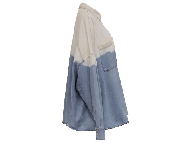 Dries Van Noten Tie-Dyed Button-Down Denim-Hemd aus multicolored Baumwolle Mehrfarben - Ansicht 3