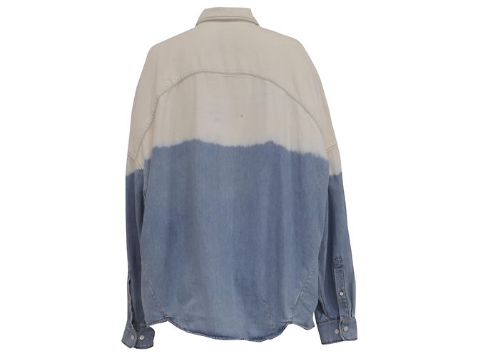 Dries Van Noten Tie-Dyed Button-Down Denim-Hemd aus multicolored Baumwolle Mehrfarben - Ansicht 4