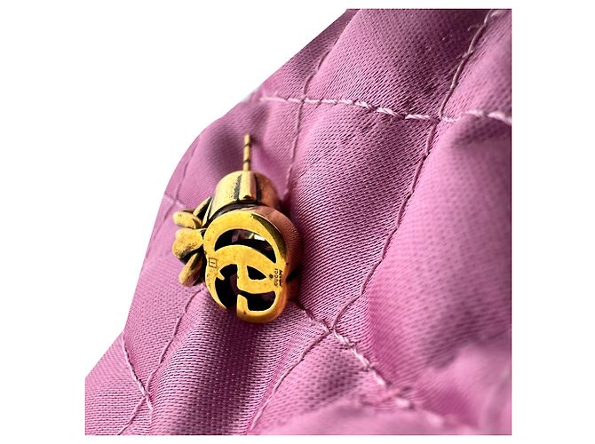 Orecchini a goccia Gucci GG con cristalli in ottone dorato D'oro - vista 11