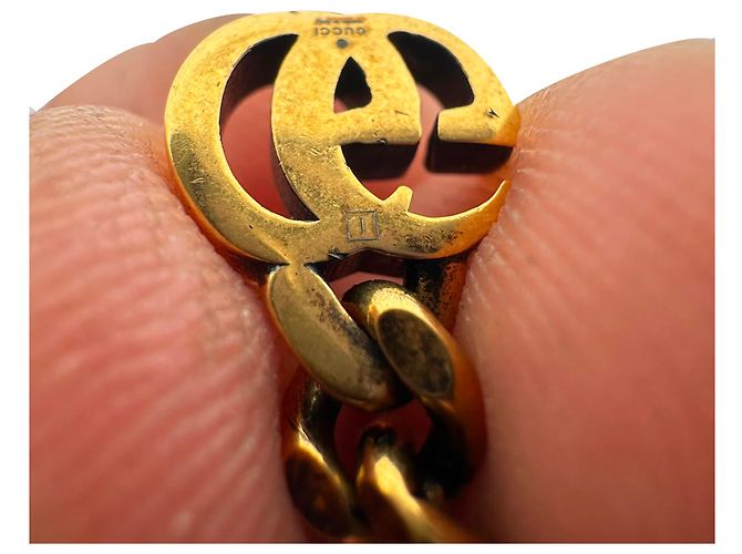 Orecchini a goccia Gucci GG con cristalli in ottone dorato D'oro - vista 6