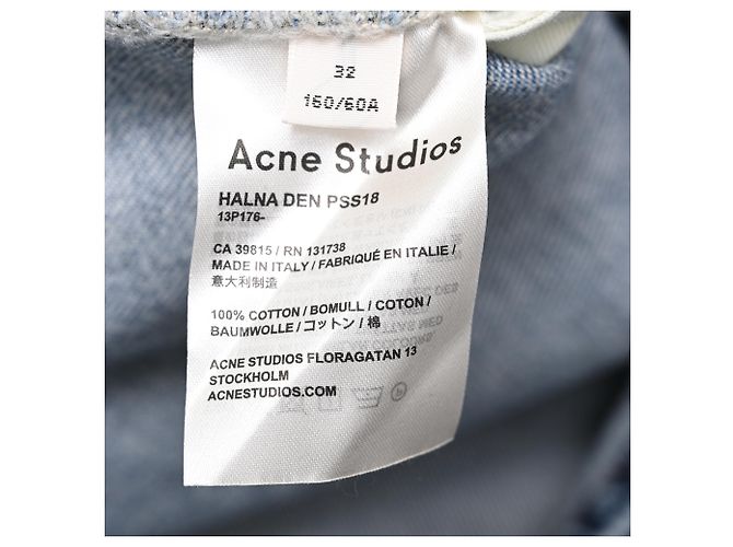 Gonna midi bicolore Halona di Acne Studios in denim di cotone blu - vista 5
