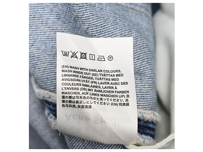 Gonna midi bicolore Halona di Acne Studios in denim di cotone blu - vista 6