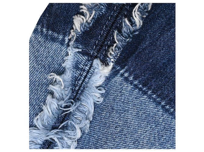 Gonna midi bicolore Halona di Acne Studios in denim di cotone blu - vista 7