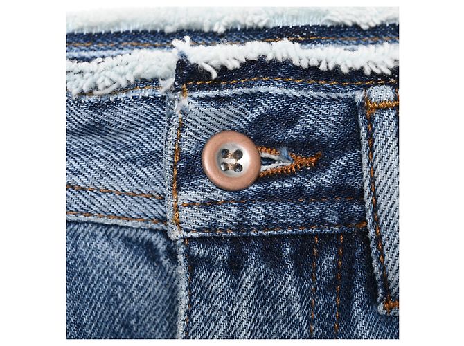 Gonna midi bicolore Halona di Acne Studios in denim di cotone blu - vista 8