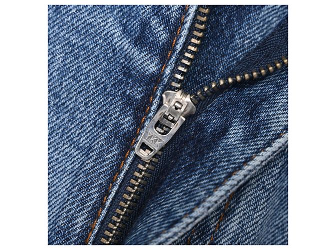 Gonna midi bicolore Halona di Acne Studios in denim di cotone blu - vista 9