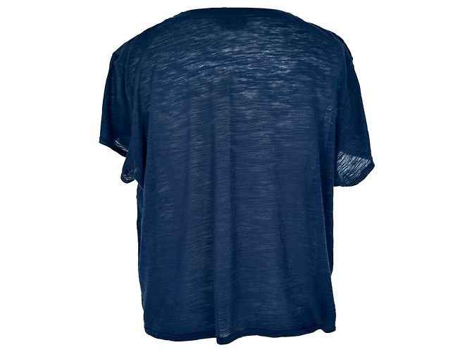 Camiseta de cuello barco Tom Ford en algodón azul - vista 3