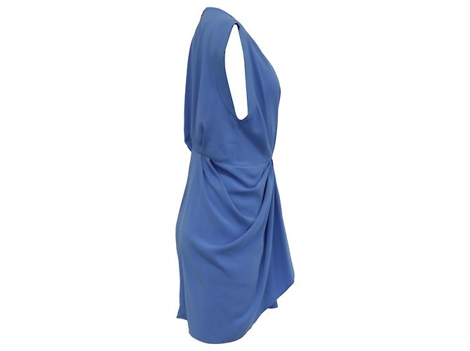 Mini abito effetto wrap Iro in triacetato blu - vista 3