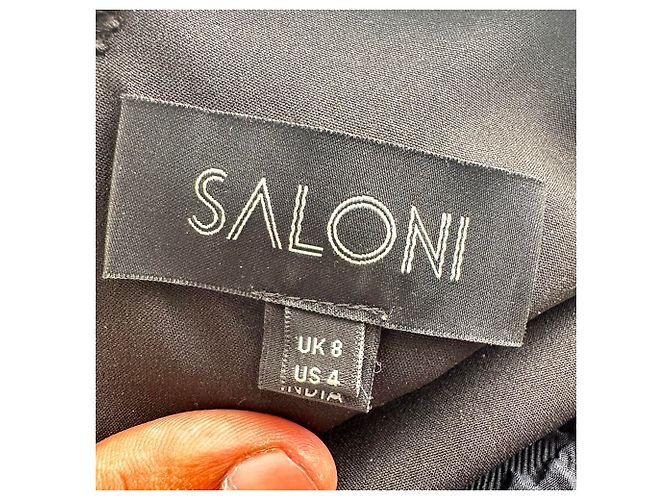 Autre Marque Saloni V-Ausschnitt Midi-Kleid mit Blumenprint aus multicoloured Polyester Mehrfarben - Ansicht 7