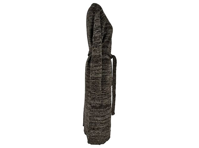 Cardigán largo Dries Van Noten en lana de alpaca gris - vista 2
