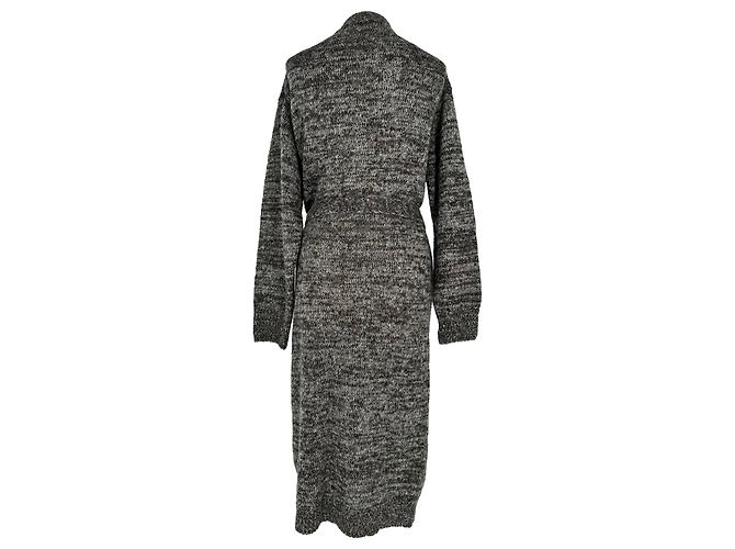 Cardigán largo Dries Van Noten en lana de alpaca gris - vista 3