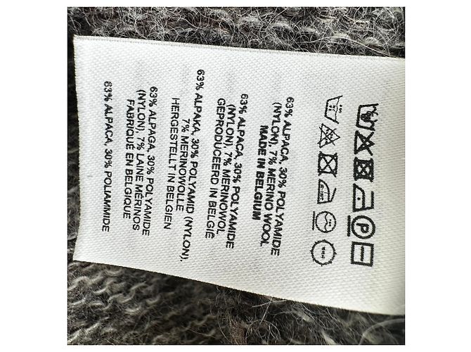 Cardigán largo Dries Van Noten en lana de alpaca gris - vista 4