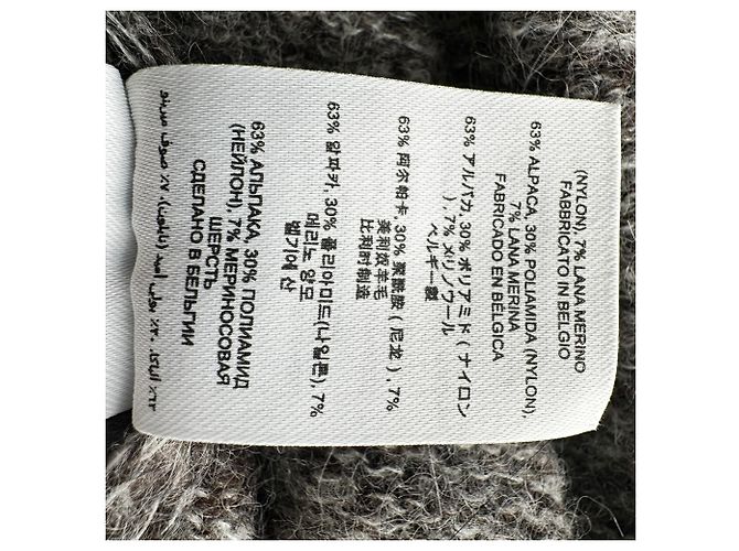 Cardigán largo Dries Van Noten en lana de alpaca gris - vista 6