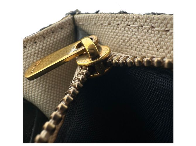 Borsa Dior Saddle Pouch Wallet on Chain in canvas blu navy - vista 11