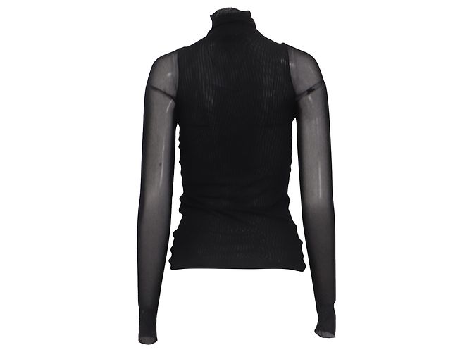 Top in mesh trasparente Max Mara Leisure Veles in poliammide nero - vista 4
