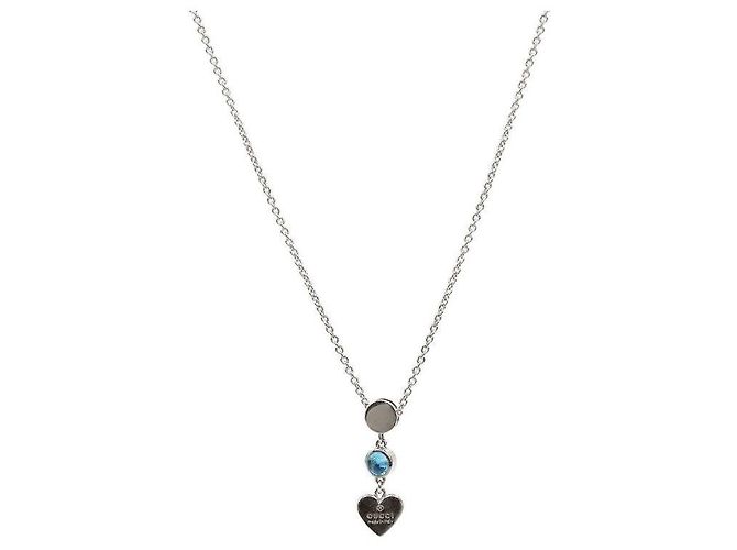 Gucci Collana Cuore Borchiata Argento - vista 2