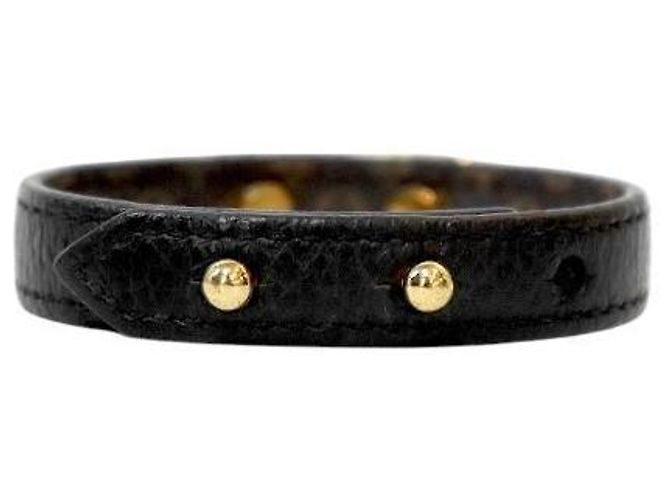 Louis Vuitton Bracciale Nanogram Lockit Gold Nero - vista 3