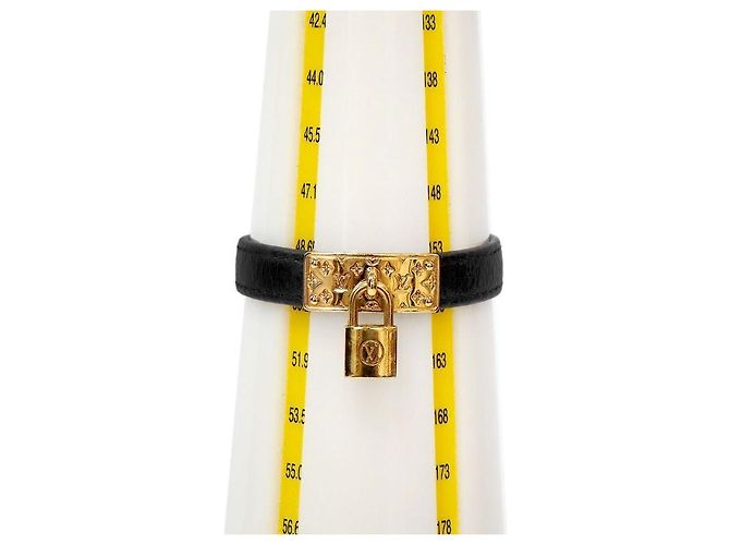 Louis Vuitton Bracciale Nanogram Lockit Gold Nero - vista 8